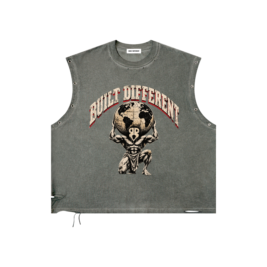 Distressed Grommet Eyelet Tank Top