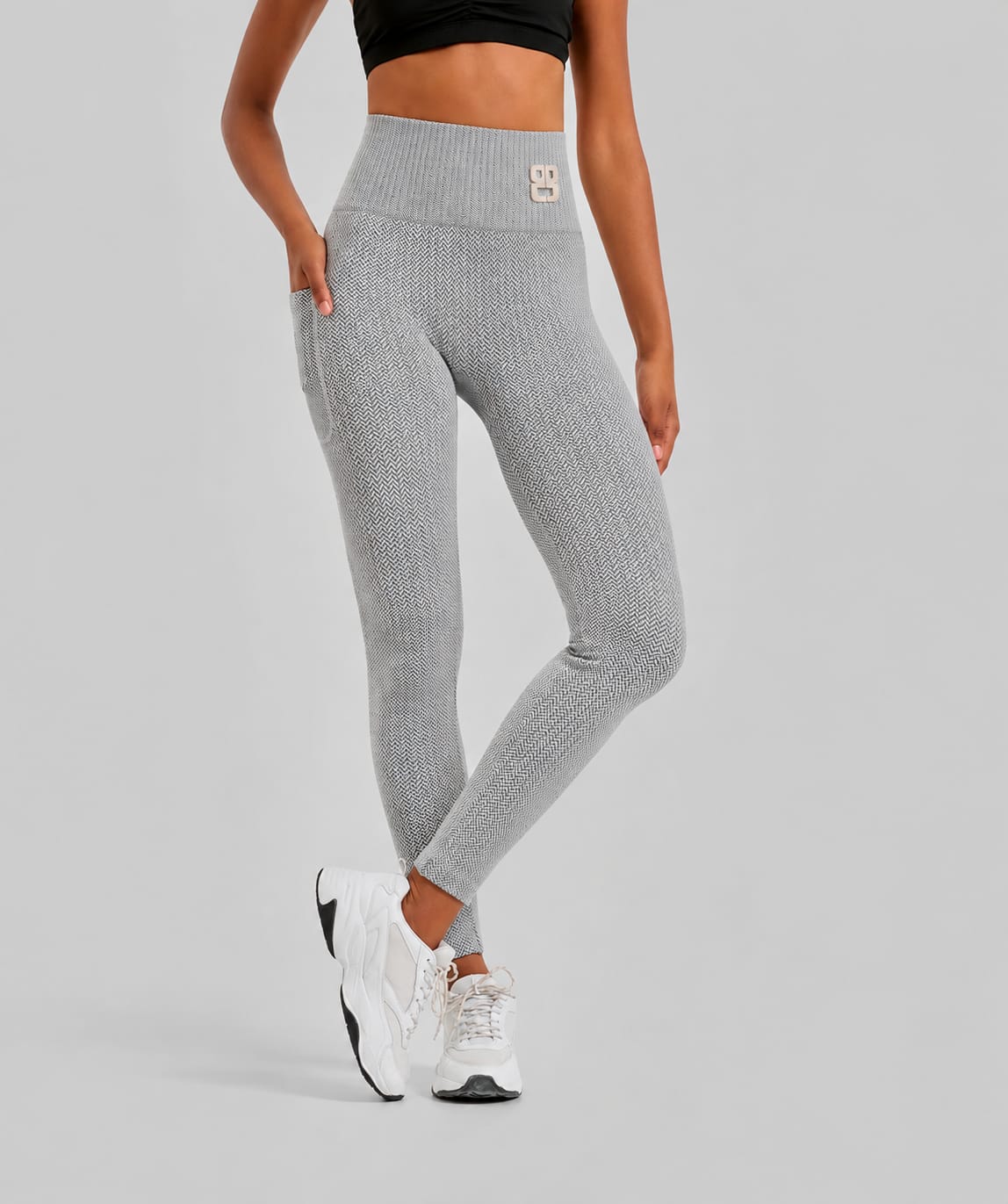 Ladies Grey City Knit Leggings