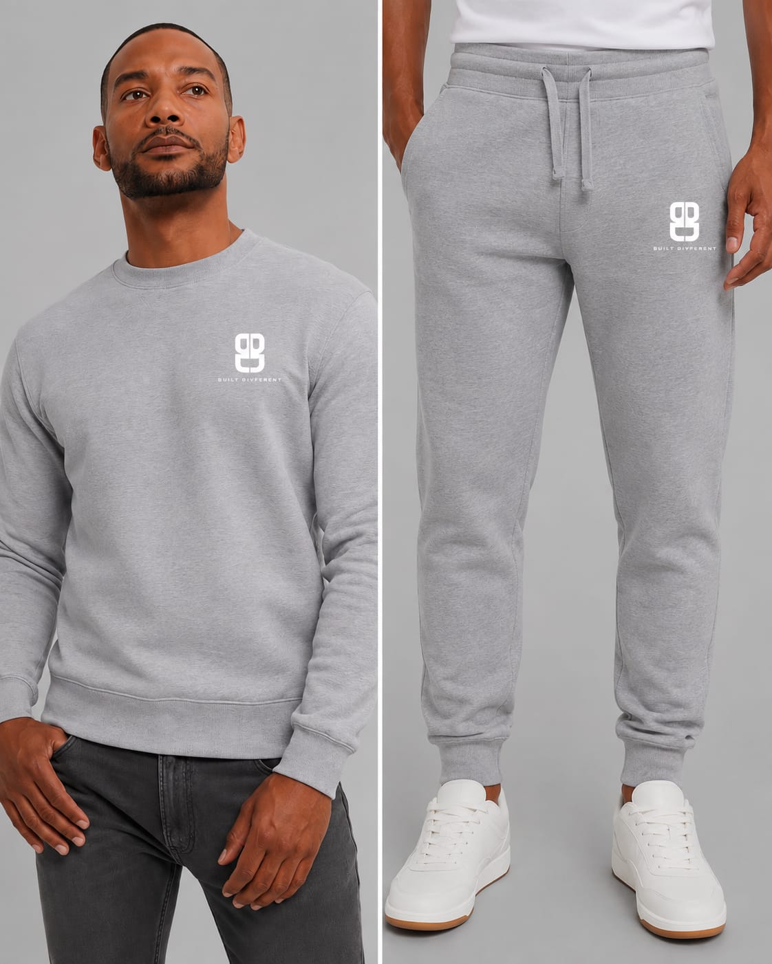 Grey Marl Crew Neck Jumper